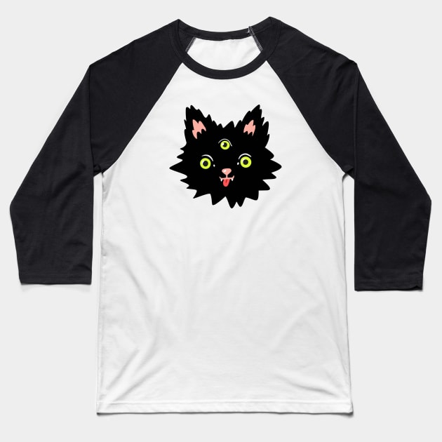 Alien Cats Original Aesthetic Tribute 〶 Baseball T-Shirt by Terahertz'Cloth